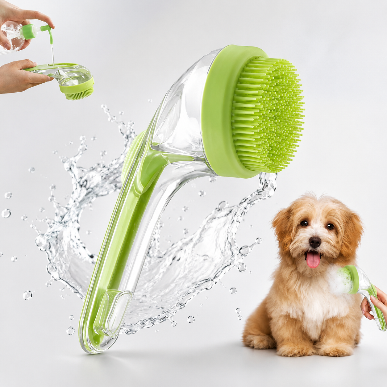 2-in-1 Pet Bath Brush & Shampoo Dispenser-2 PCS