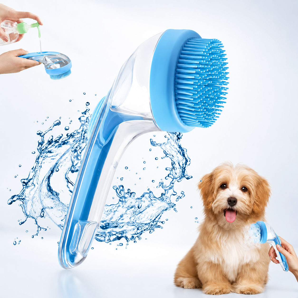 2-in-1 Pet Bath Brush & Shampoo Dispenser-2 PCS