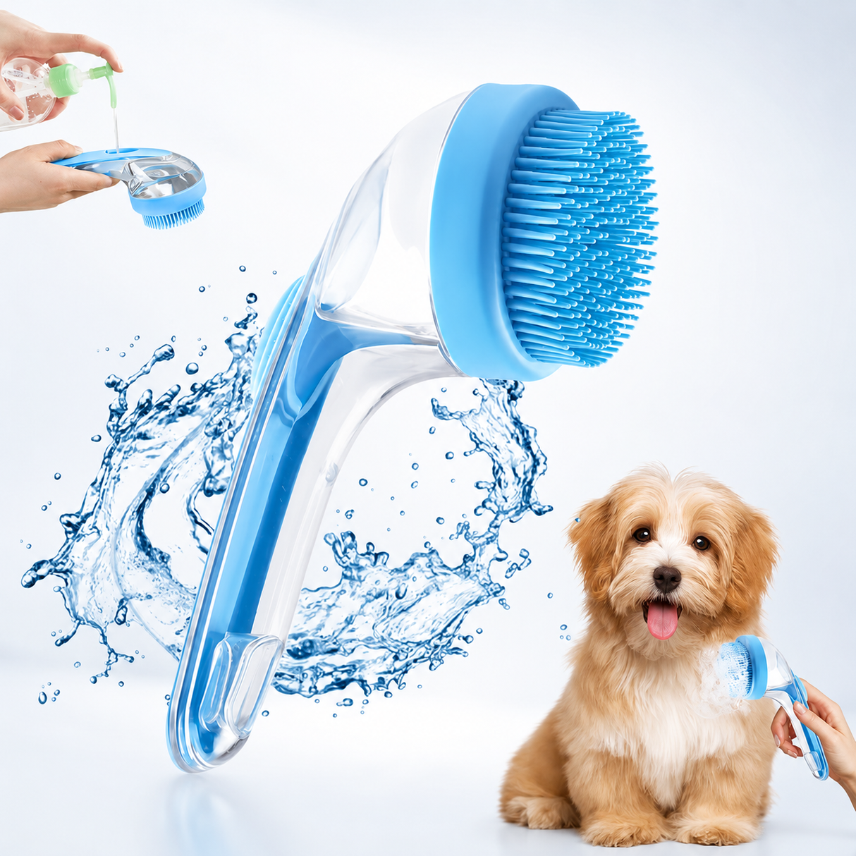 2-in-1 Pet Bath Brush & Shampoo Dispenser-2 PCS