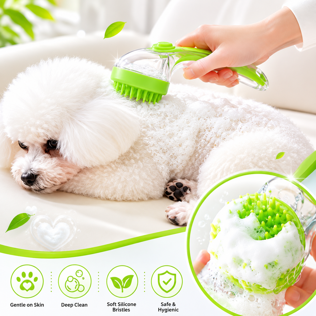 2-in-1 Pet Bath Brush & Shampoo Dispenser-2 PCS