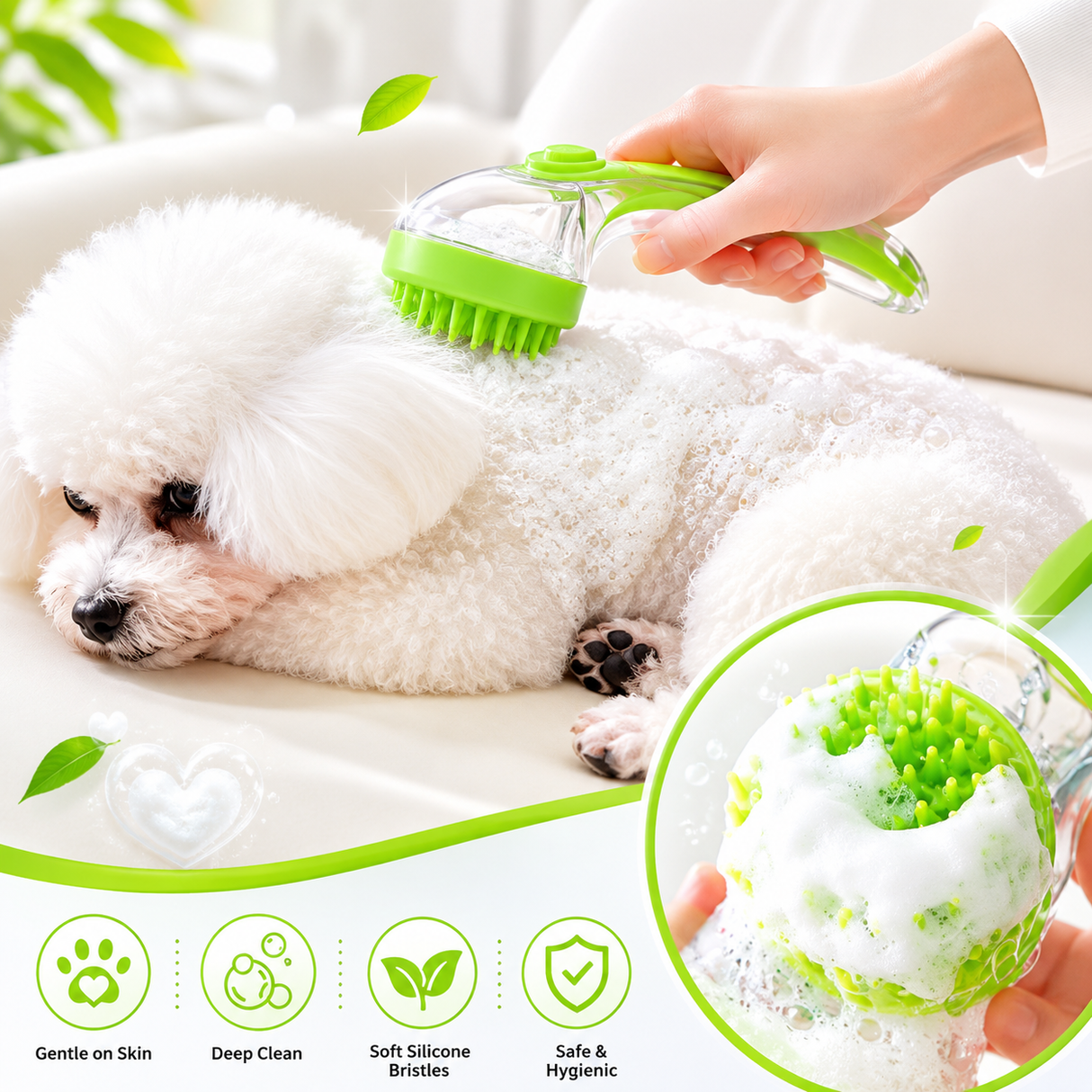 2-in-1 Pet Bath Brush & Shampoo Dispenser-2 PCS