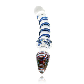 Colorful Ribbon Glass Dildo Crystal Female Masturbation Wand