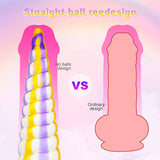 Colorful Threaded Silicone Special-Shaped Artificial Dildo