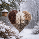 Handmade Alpaca Fiber Bird Nesting Heart