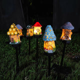 Solar Fairy-Tale Mushroom Cottage Garden Light