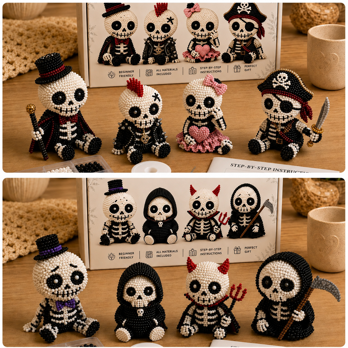 🔥 Last Day – 50% Off 💀 3D Skeleton Bead Craft Kit
