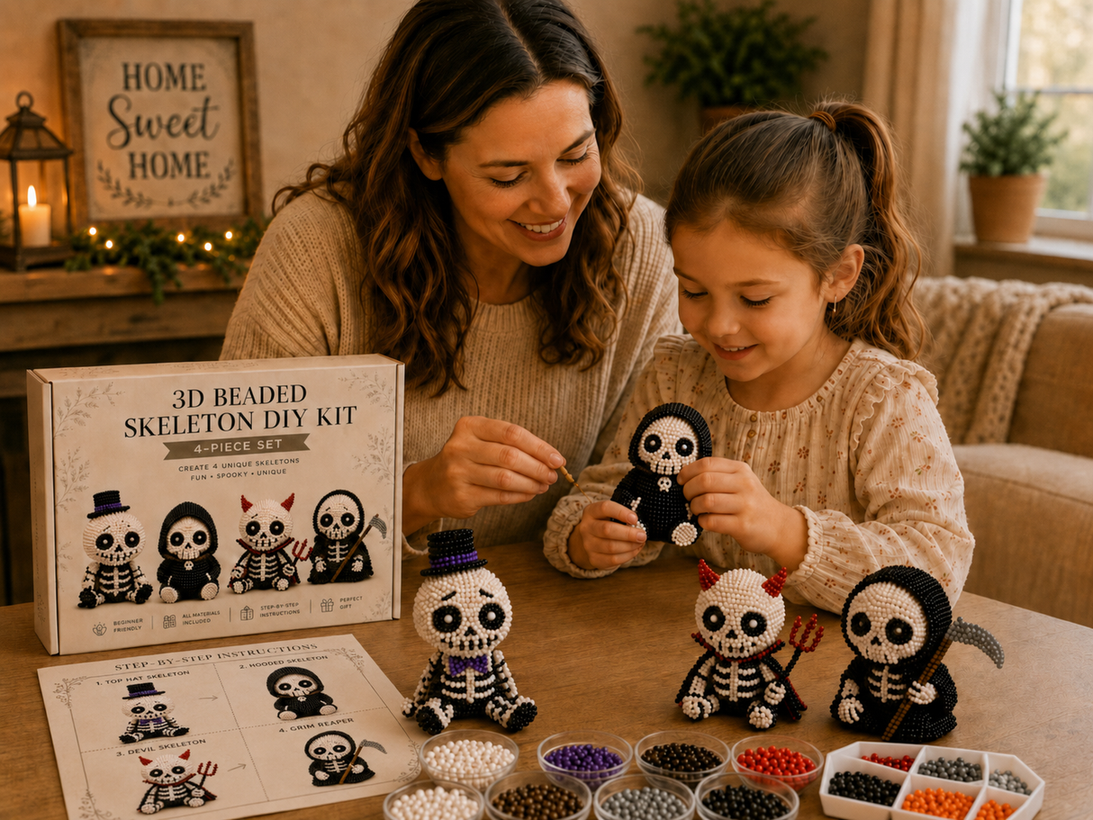 🔥 Last Day – 50% Off 💀 3D Skeleton Bead Craft Kit