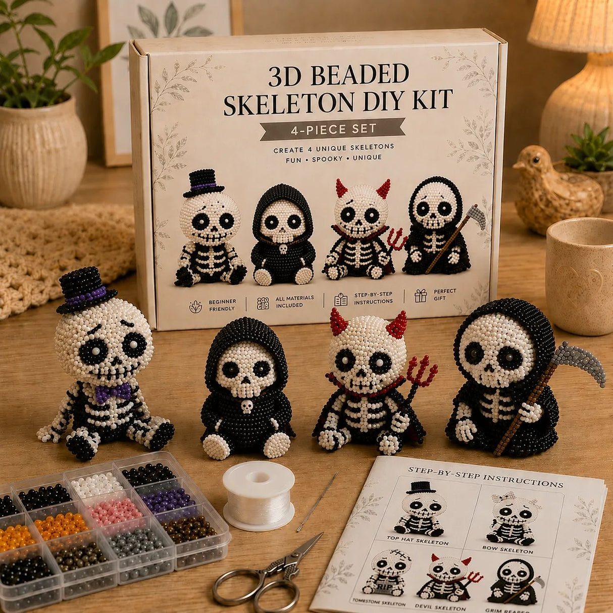 🔥 Last Day – 50% Off 💀 3D Skeleton Bead Craft Kit