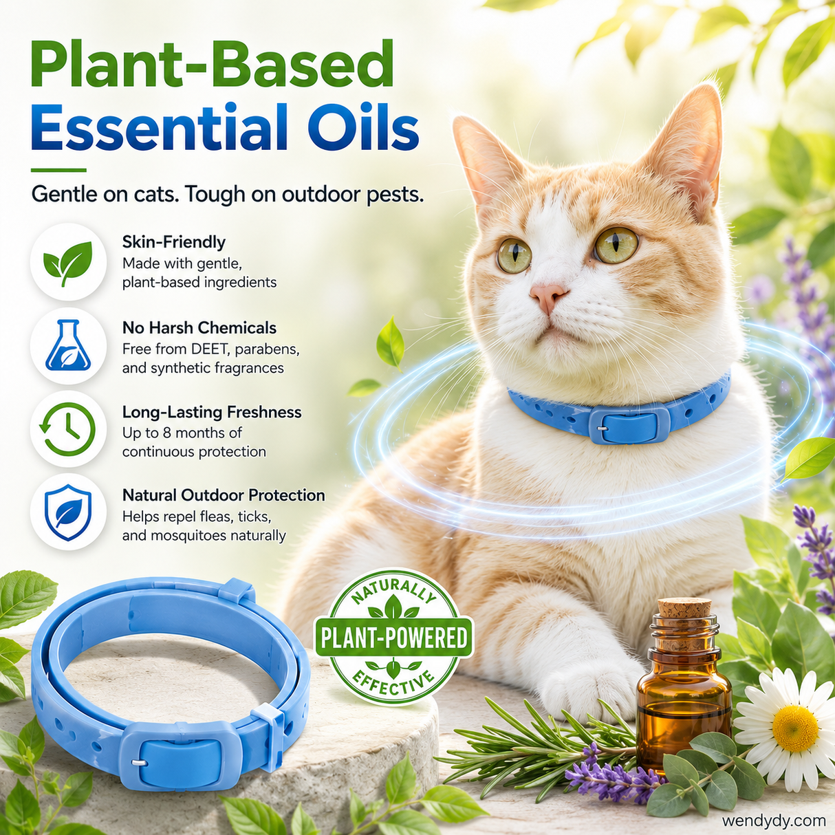 Natural Essential Oil Pet Pest Repellent Collar