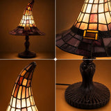 Stained Glass Witch Hat Halloween Lamp