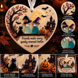 Halloween Friendship Pumpkin Ceramic Ornament
