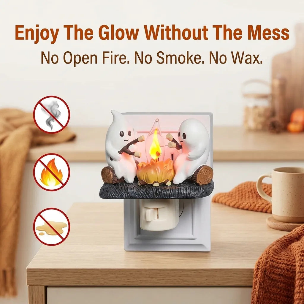 Ghost Campfire Halloween Plug-In Night Light