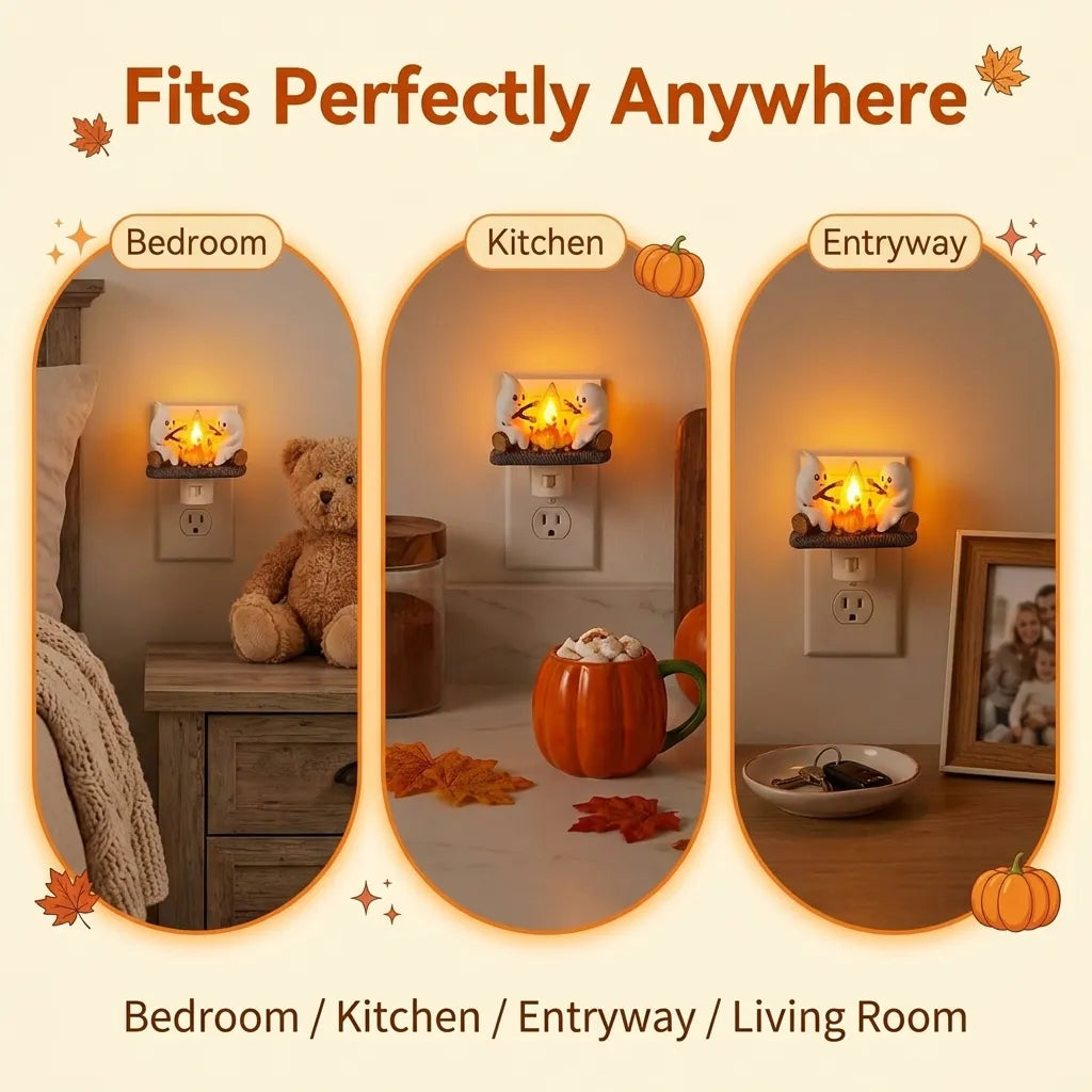 Ghost Campfire Halloween Plug-In Night Light
