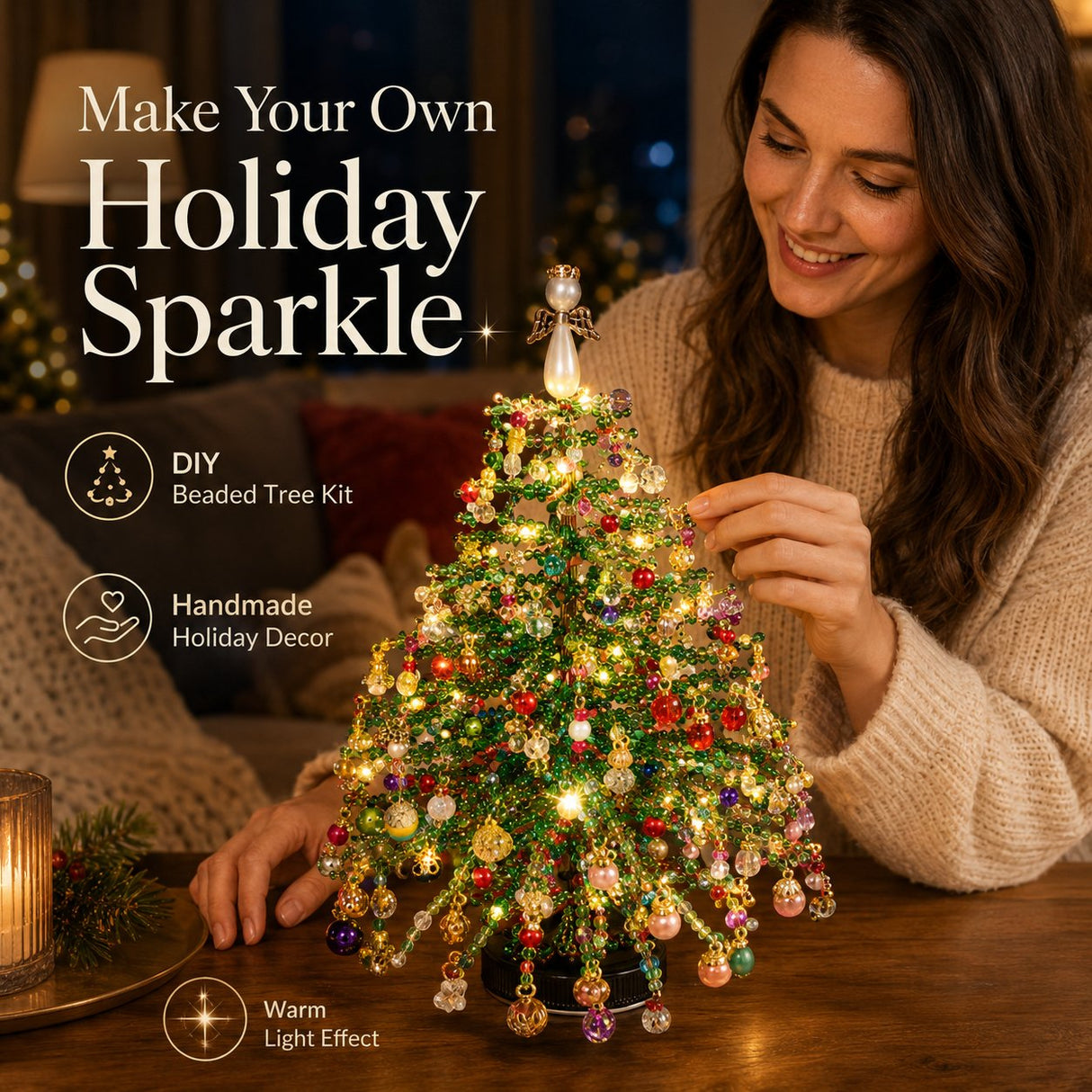 DIY Beaded Holiday Tree Craft Kit
