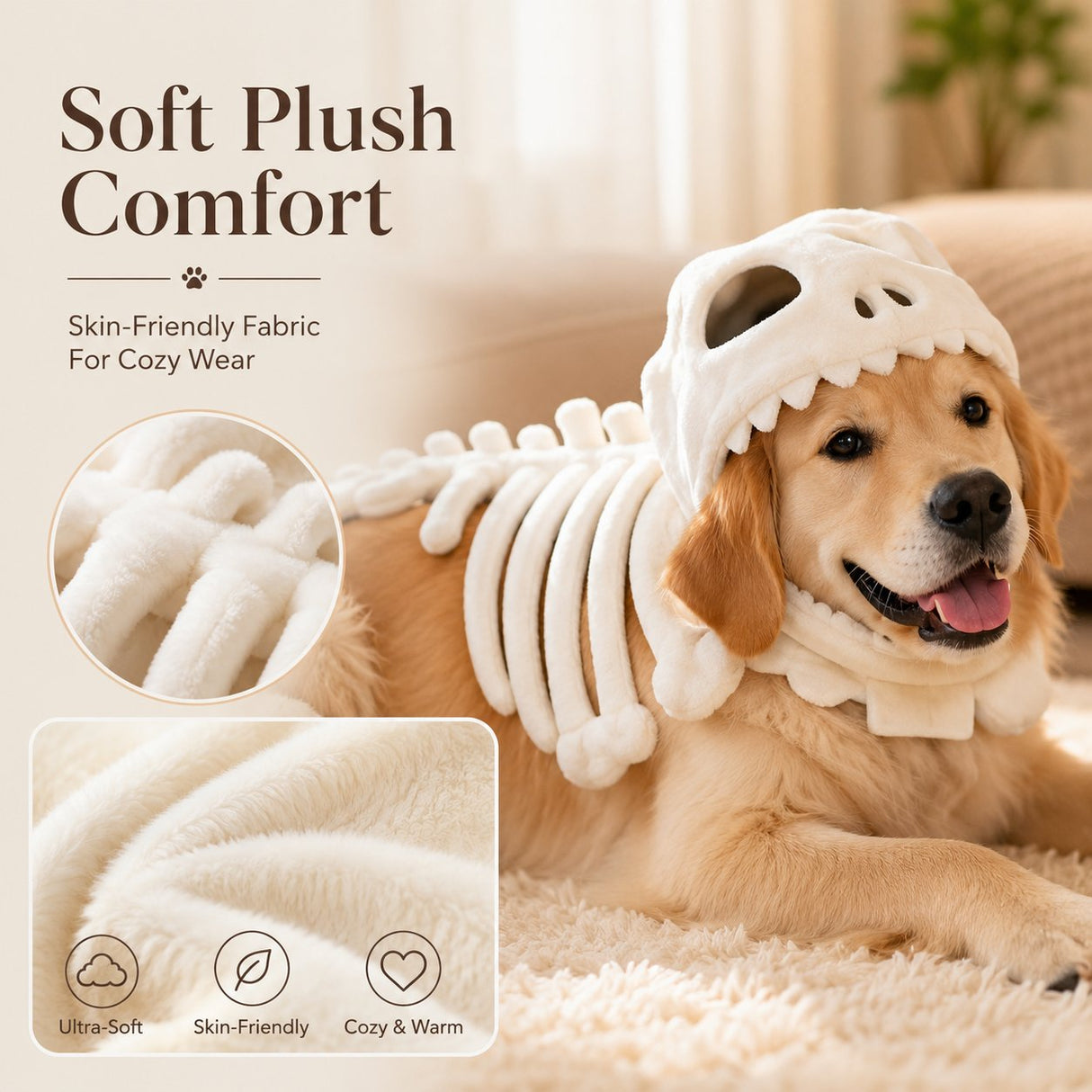 Glow Dinosaur Skeleton Pet Costume