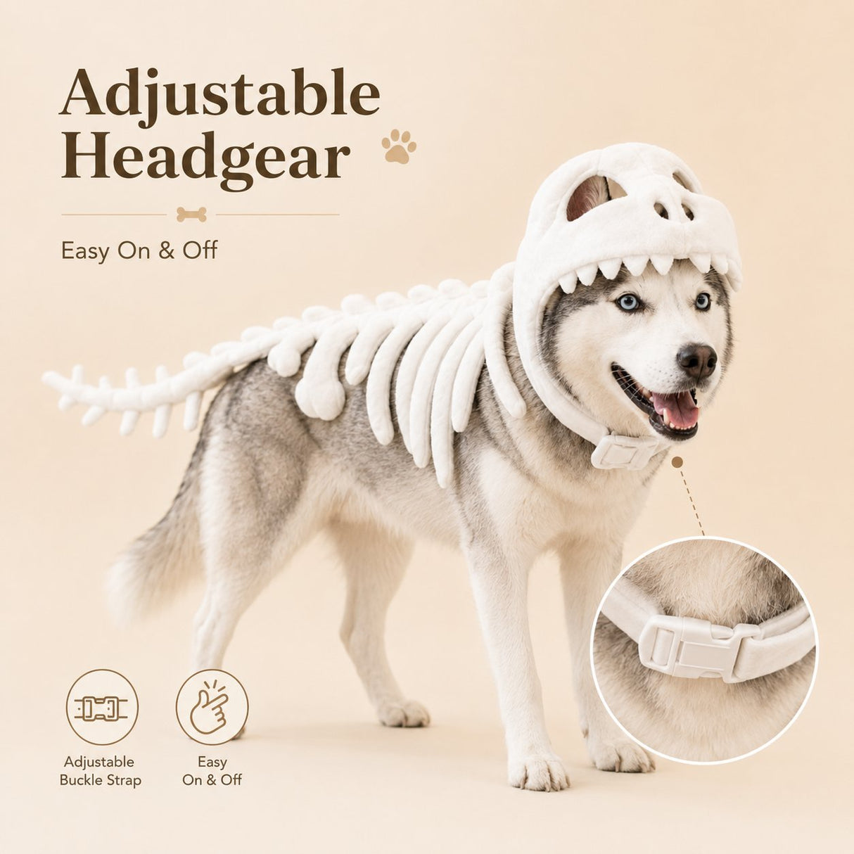 Glow Dinosaur Skeleton Pet Costume