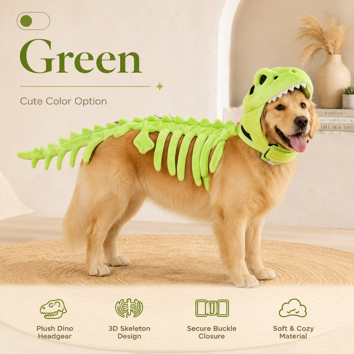 Glow Dinosaur Skeleton Pet Costume