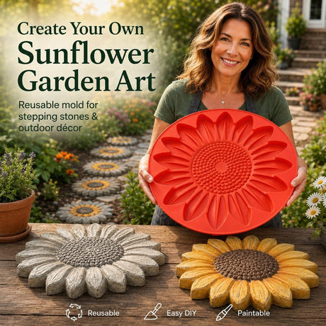 Sunflower Garden Stepping Stone Silicone Mold