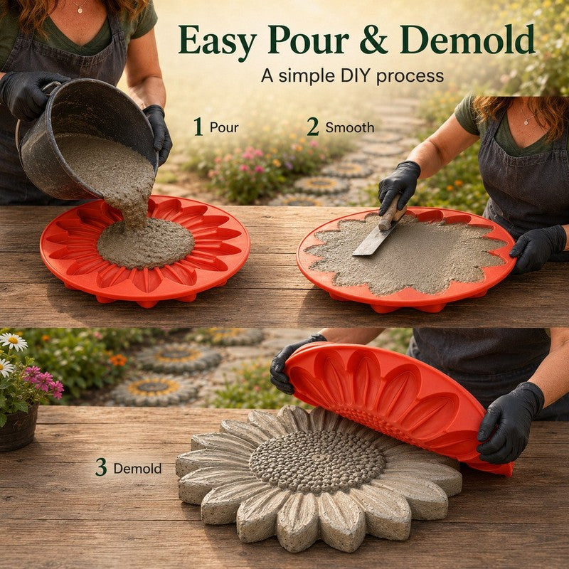 Sunflower Garden Stepping Stone Silicone Mold