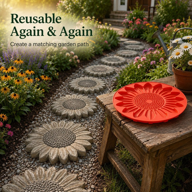 Sunflower Garden Stepping Stone Silicone Mold
