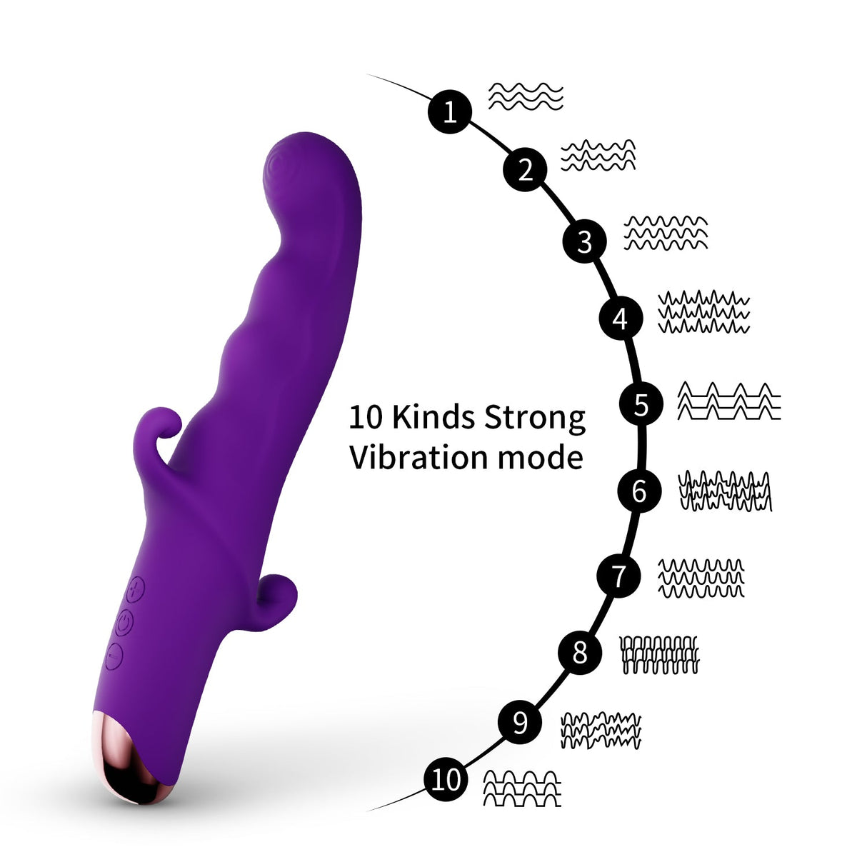 10 Speeds Dildo Vagina Clitoris Anal Massager