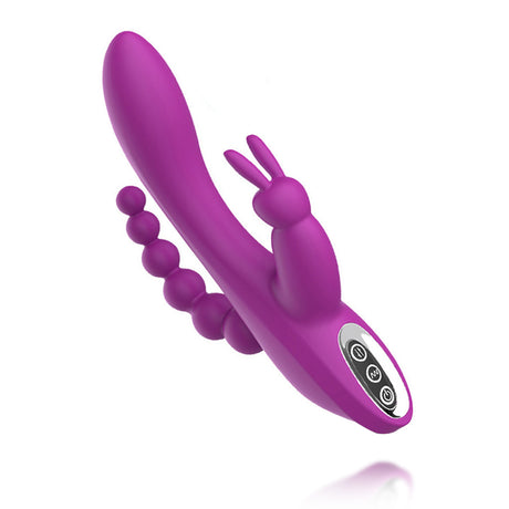 Double-Headed 3-Point Multi-Frequency Vibrating Masturbator