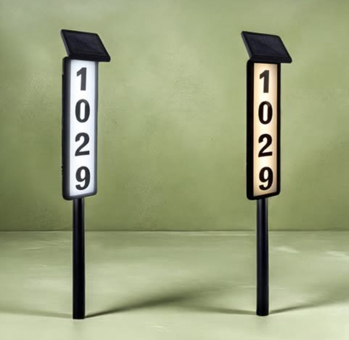 Solar Lighted House Address Numbers Sign