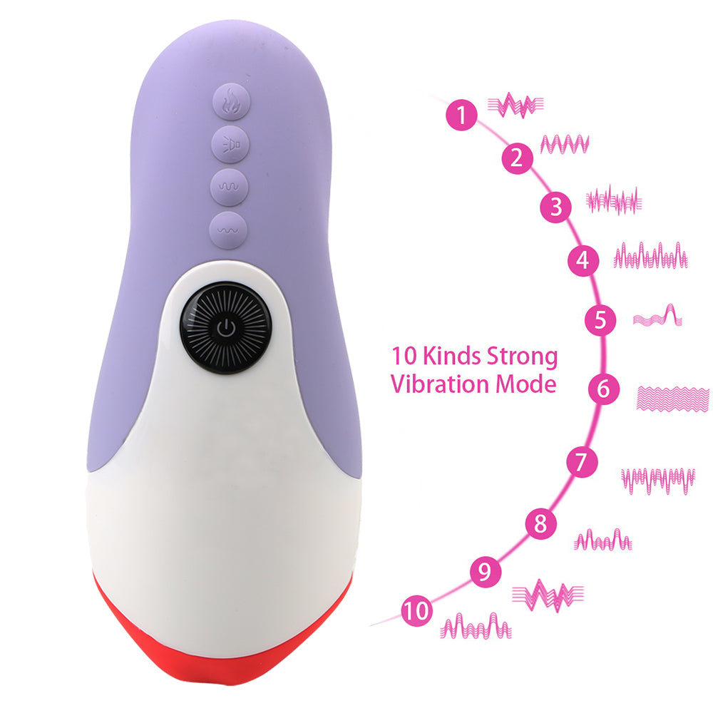 Leten 10 Vibrator Sucking Male Masturbator with Realistic Tongue Licking Blowjob Simulator