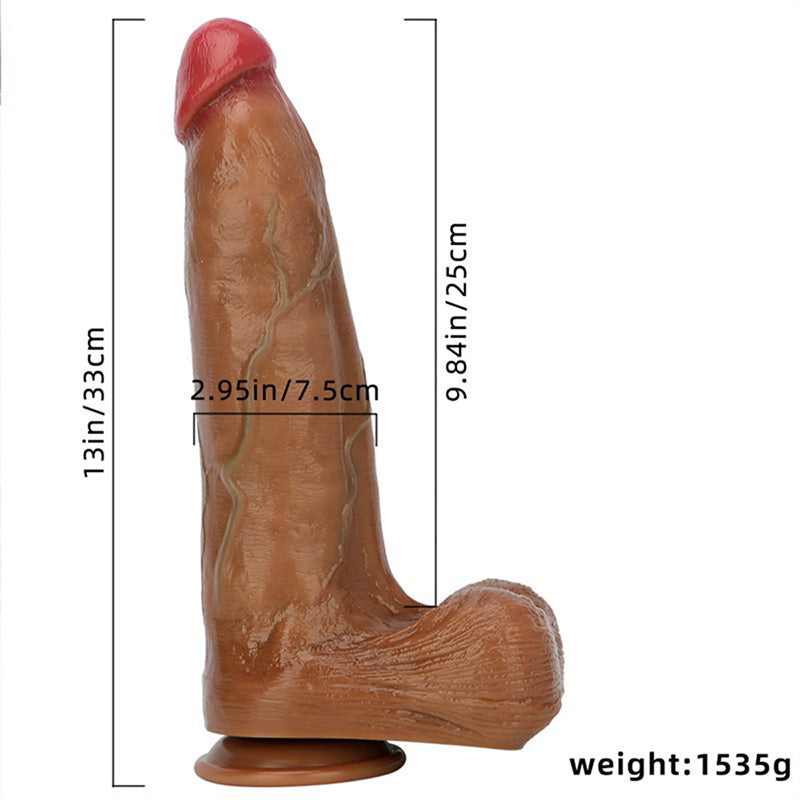 The Safest Material Green Veined Liquid Silicone Double Hardness Simulation Oversized Dildo
