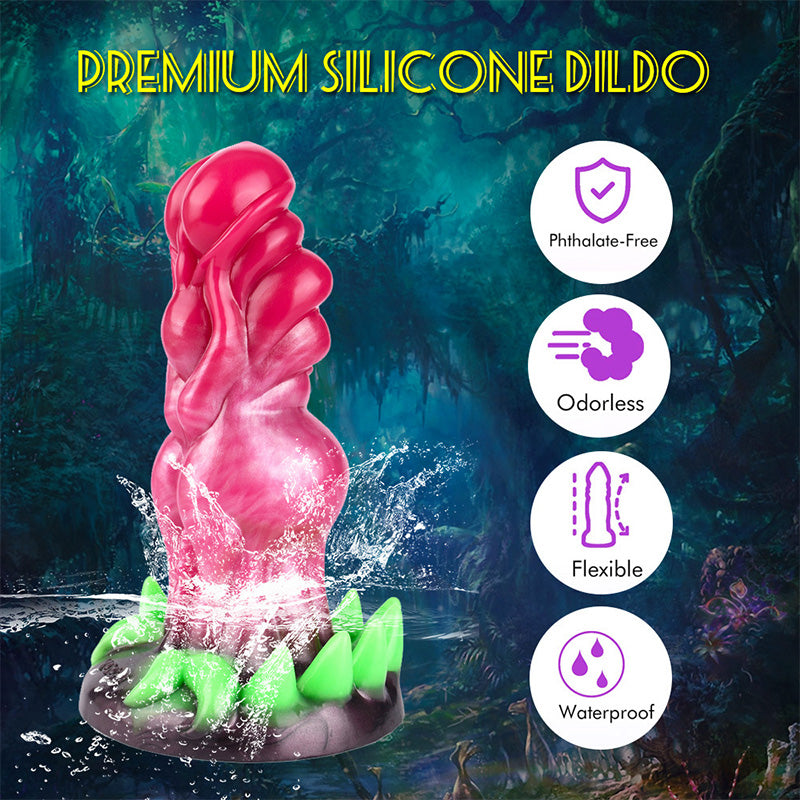 Luminous Base Shaped Silicone Fantasy Dildo