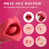 Red Lips Vibrator Tongue Sucking Female Masturbator