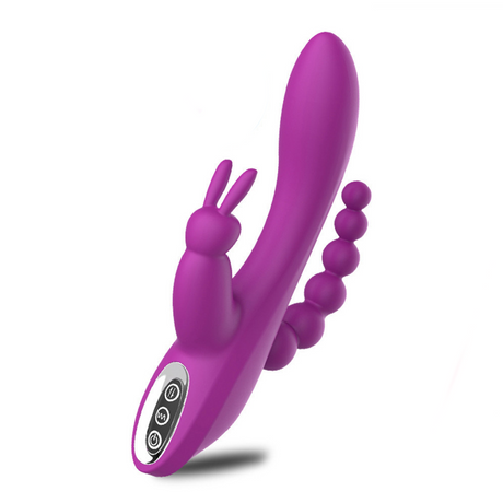 Double-Headed 3-Point Multi-Frequency Vibrating Masturbator