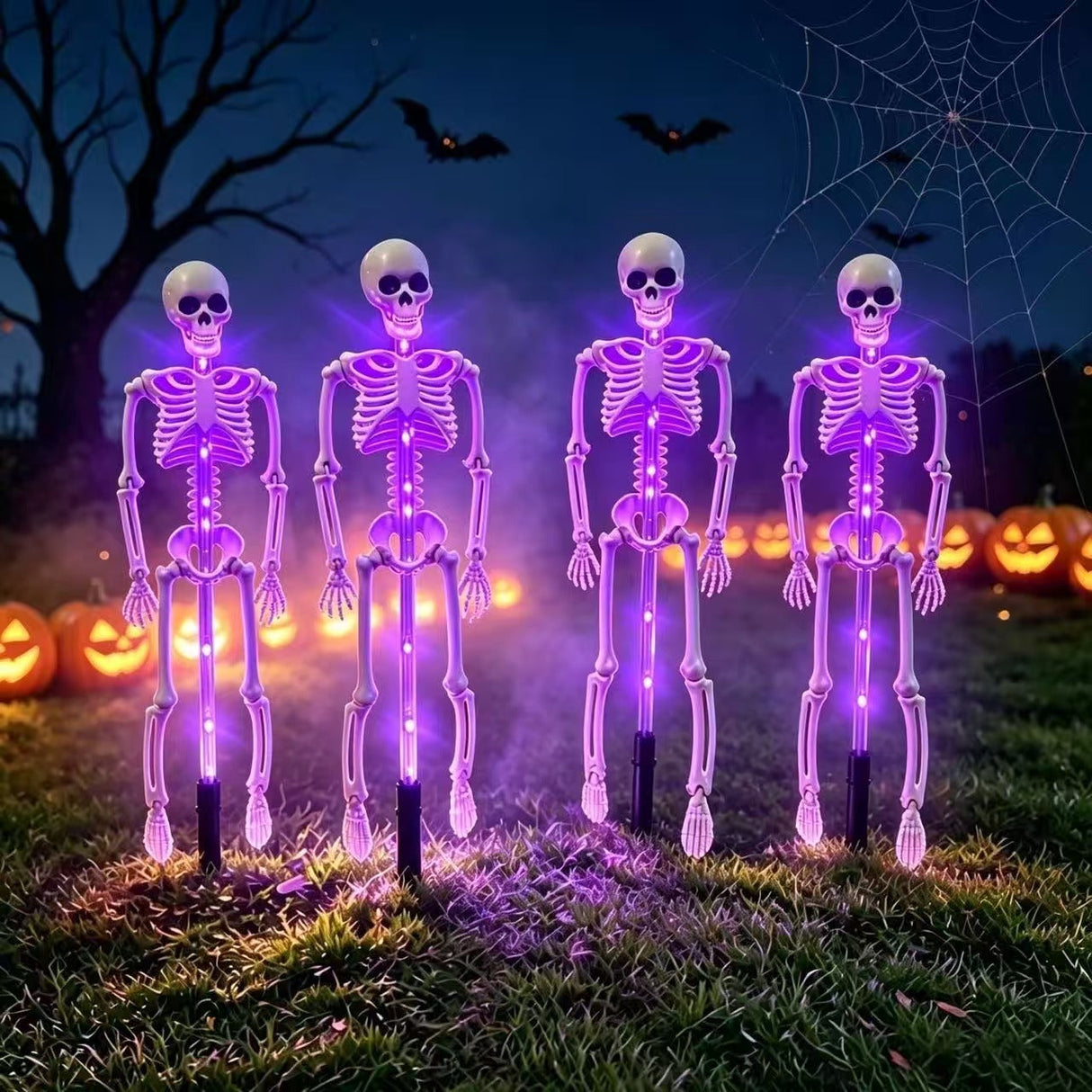 💀💜 Solar Skull Garden Stake Light