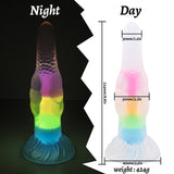 Rainbow Luminous Anal Plug Double Layer Silicone Dildo