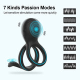 7 Modes Vibrating Cock Ring Couple Vibrator Toy