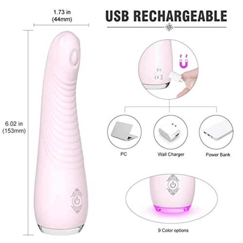 Pink Cute Elephant Trunk Sex Toy G-Spot Anal Vagina Vibrating Silicone Dildo Vibrator