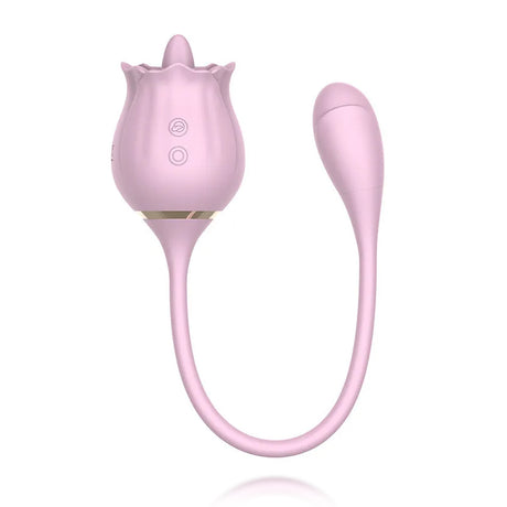 Pink Rose Vibrator - 9 Vibration Tongue Vibrator With Vibrating Egg