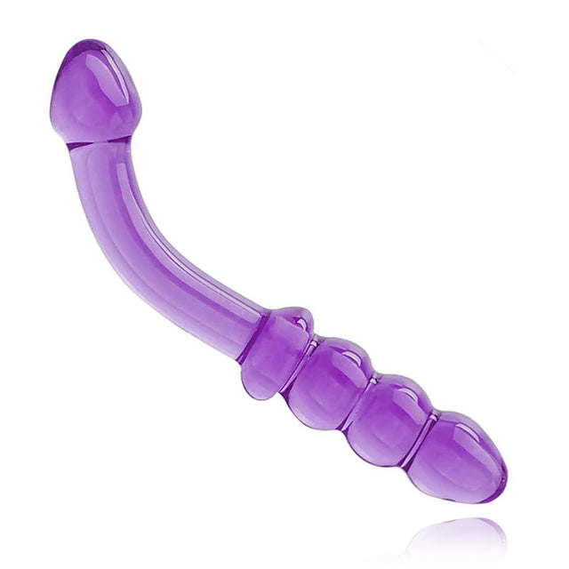 Purple & Pink & Transparent Crystal Glass Dildo G-Spot Massager