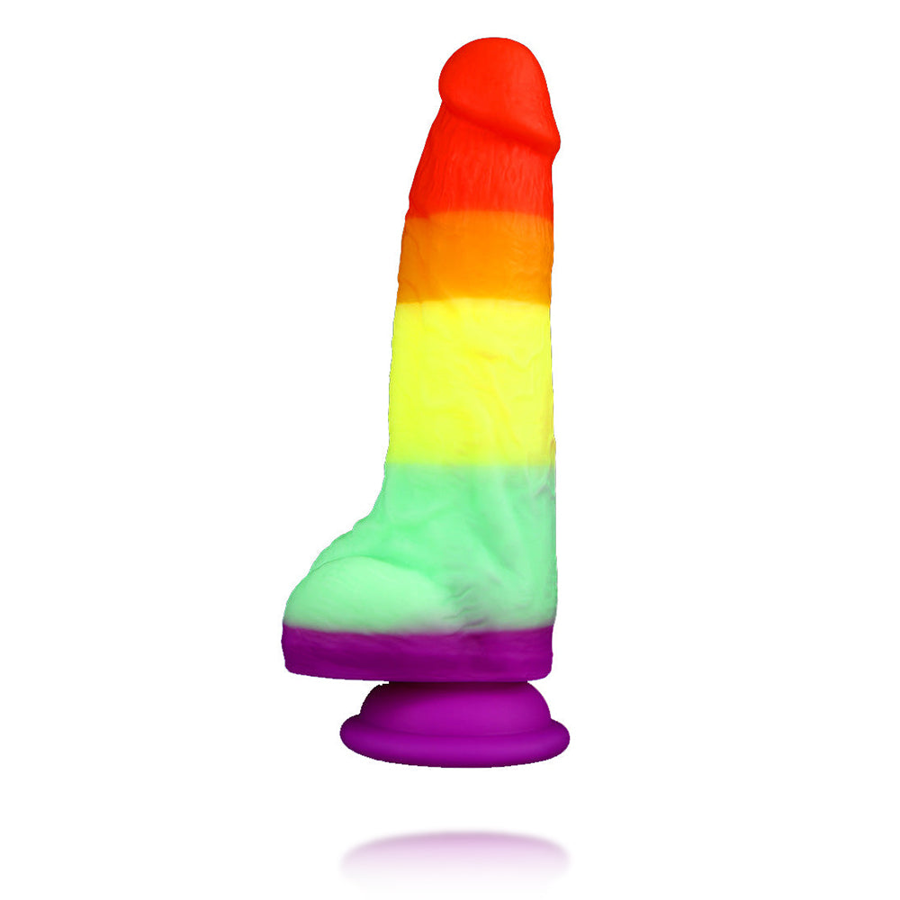 Rainbow Dildo Realistic Silicone Suction Cups Allovers Dildo