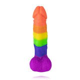 Rainbow DildolSilicone Suction Cups AlloversThrusting Dildo