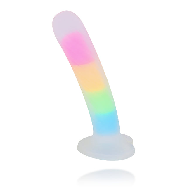 Rainbow Luminous Anal Plug Double Layer Silicone Dildo