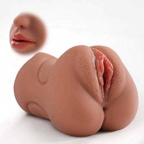 Showeggs Brown Skin Girl 3 in 1 Pocket Pussy 3D Realistic Texture Male Stroker