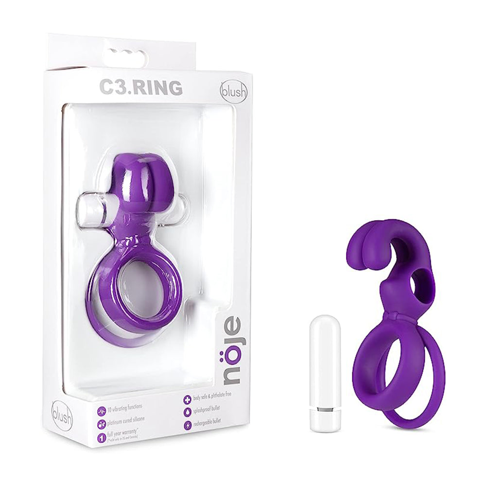 Rechargeable Vibrating 10 Modes Silicone Cock Ring