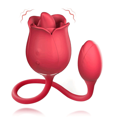 Rose Vibrator Tongue Licking Clitoris Stimulation With Vibrating Egg