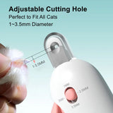 Cat Nail Clippers with Adjustable Aperture, Safe Cat Nail Trimmer with Circular Cut Hole