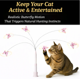 Spinning Butterfly Cat Wand Interactive Cat Teaser Toy