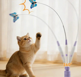 Spinning Butterfly Cat Wand Interactive Cat Teaser Toy