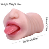 Pocket Pussy Soft Tongue Face Blowjob Portable Pussy 8.1-Inch