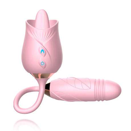 The Rose Vibrator - Clit Vibrator Nipple Sucker Vibrating Tongue