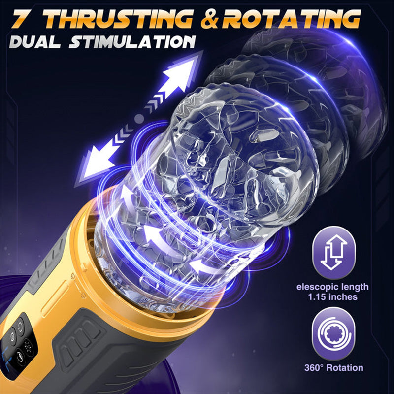 Truly Waterproof 3 In 1 Airplane Cup 7 Thrusting Rotation Fully Automatic Men Sex Toys
